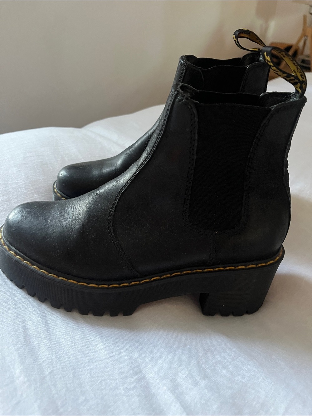 Dr. Martens Black Platform Chelsea Booties
